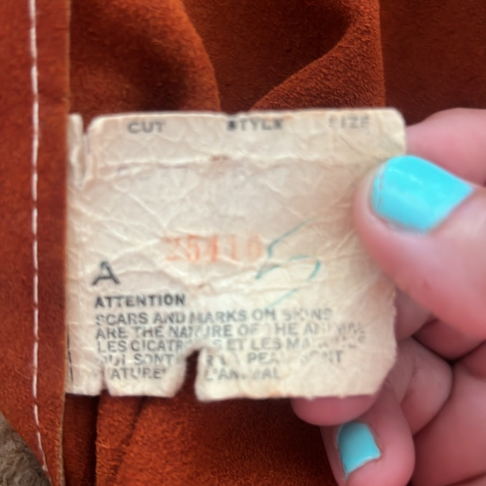 Vintage 1970s Brown Suede Leather Fur Lined Penny Lane Jacket XS - Picture 14 of 17